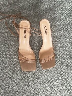 Nude straps heels